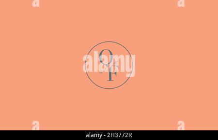 LETTERS QF LOGO DESIGN WITH NEGATIVE SPACE EFFECT FOR ILLUSTRATION USE Stock Vector