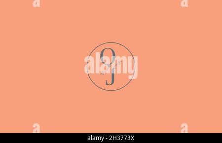 LETTERS QJ LOGO DESIGN WITH NEGATIVE SPACE EFFECT FOR ILLUSTRATION USE Stock Vector
