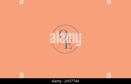 LETTERS QE LOGO DESIGN WITH NEGATIVE SPACE EFFECT FOR ILLUSTRATION USE Stock Vector