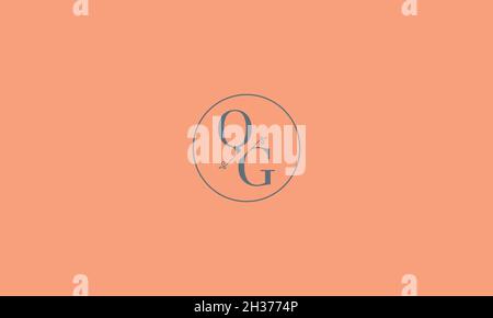 LETTERS QG LOGO DESIGN WITH NEGATIVE SPACE EFFECT FOR ILLUSTRATION USE Stock Vector