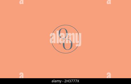 LETTERS QO LOGO DESIGN WITH NEGATIVE SPACE EFFECT FOR ILLUSTRATION USE Stock Vector