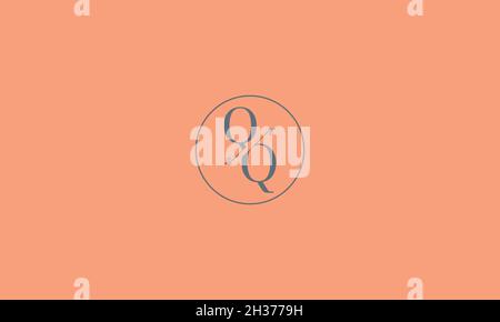 LETTERS QQ LOGO DESIGN WITH NEGATIVE SPACE EFFECT FOR ILLUSTRATION USE Stock Vector
