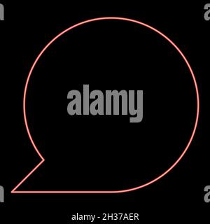 Neon sign commentary red color vector illustration flat style light image Stock Vector