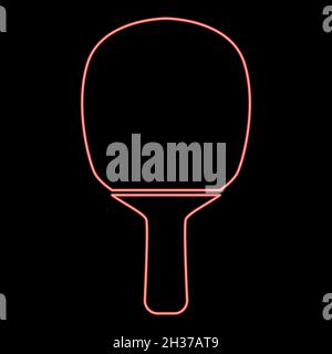 Neon rocket of a table tennis red color vector illustration flat style light image Stock Vector