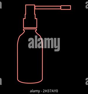 Neon throat spray red color vector illustration flat style light image Stock Vector