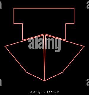 Neon ship red color vector illustration flat style light image Stock Vector
