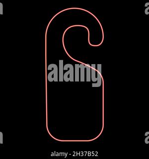 Neon door tag red color vector illustration flat style light image Stock Vector