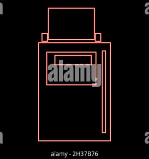 Neon hand terminal red color vector illustration flat style light image Stock Vector