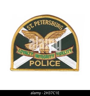 US police department patch isolated with white background Stock Photo