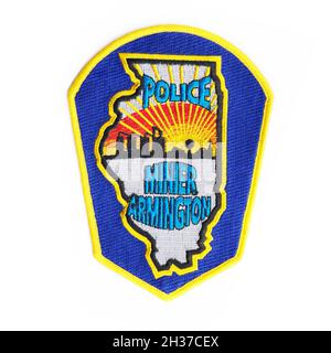 US police department patch isolated with white background Stock Photo
