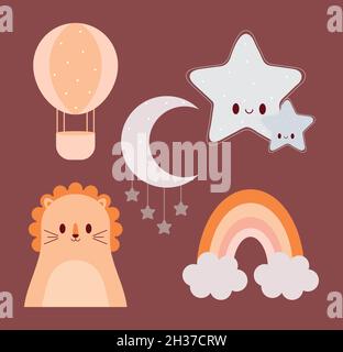 five nursery icons Stock Vector