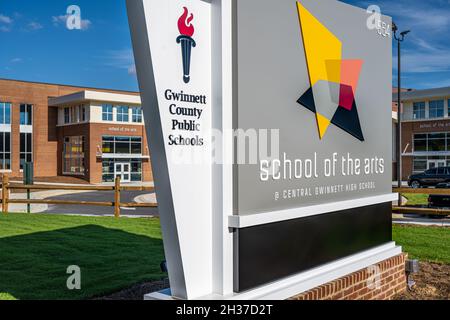 School of the Arts (SOTA) at Central Gwinnett High School, a Gwinnett County Public School in Lawrenceville (Metro Atlanta), Georgia. (USA) Stock Photo