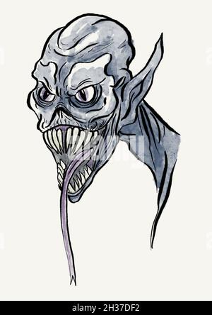 easy scary demon drawings