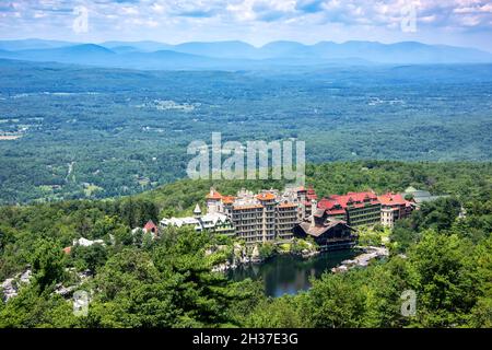 Scenic view of Mohonk Mountain House from Sky top, in upstate New York
