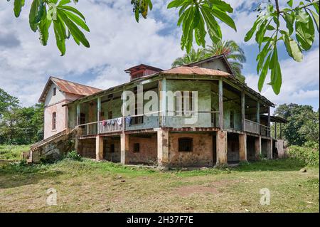 old German colonial building on a coffee plantation near Arusha, Tanzania, Africa Stock Photo