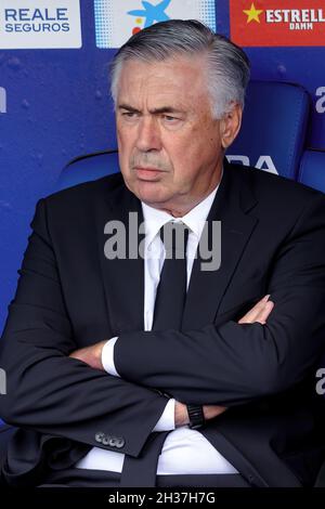 BARCELONA - OCT 3: The manager Carlo Ancelotti during the La Liga match