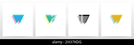 Stripes On The Foreground Letter Logo Design W Stock Vector