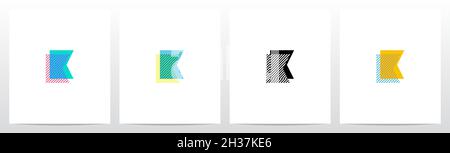 Stripes On The Foreground Letter Logo Design K Stock Vector