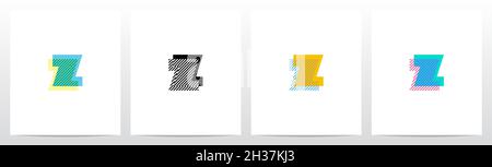 Stripes On The Foreground Letter Logo Design Z Stock Vector