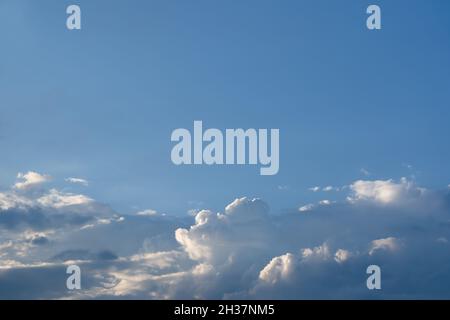 view of blue sky above the clouds Stock Photo