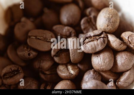 Dark roasted Arabica coffee beans Stock Photo