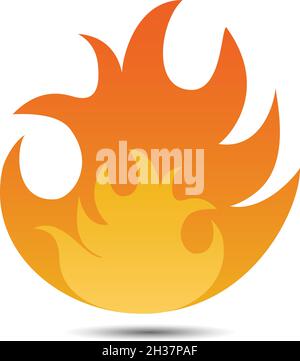 Fire flame vector icon in flat design Stock Vector
