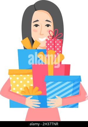 Family christmas present gift box exchange scene 9361293 Vector Art at  Vecteezy