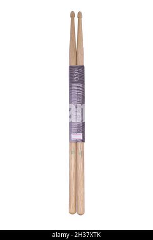 new drumsticks on a white background. Stock Photo