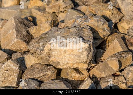 A lot of nature stones together in a heap. Stock Photo