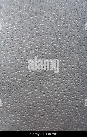 water drops on a metallic surface Stock Photo