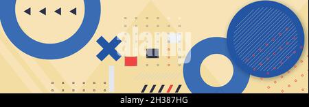 Colorful multicolored panoramic abstract background from different geometric shapes - Vector illustration Stock Vector