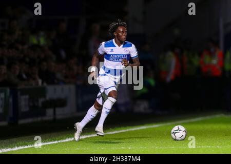 LONDON, UK. OCT 26TH QPR's Moses Odubajo on the ball during the Carabao Cup match between Queens Park Rangers and Sunderland at the Kiyan Prince Foundation Stadium., London on Tuesday 26th October 2021. (Credit: Ian Randall | MI News) Credit: MI News & Sport /Alamy Live News Stock Photo