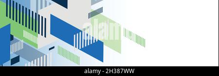 Colorful multicolored panoramic abstract background from different geometric shapes - Vector illustration Stock Vector