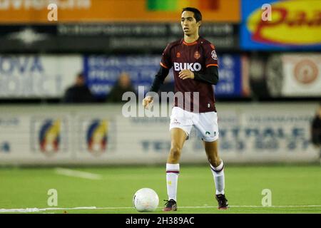 WERKENDAM, NETHERLANDS - OCTOBER 26: Anwar Bensabouh of SC Telstar during the Dutch TOTO KNVB Cup match between Kozakken Boys and Telstar at Sportpark de Zwaaier on October 26, 2021 in Werkendam, Netherlands (Photo by Hans van der Valk/Orange Pictures) Stock Photo