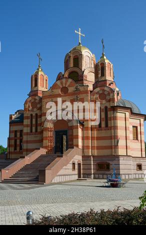 Exterior of orthodox Church of Icon of the Mother of God "Iverskaya" in Dnepr, former Dnepropetrovsk, Ukraine. Stock Photo