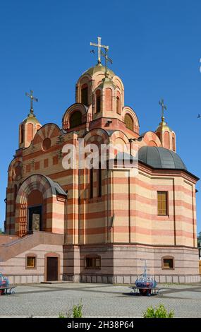Exterior of orthodox Church of Icon of the Mother of God "Iverskaya" in Dnepr, former Dnepropetrovsk, Ukraine. Stock Photo