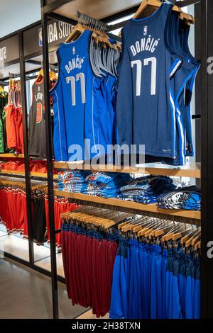 NBA flagship store for the professional basketball teams branded merchandise, New York City, USA Stock Photo