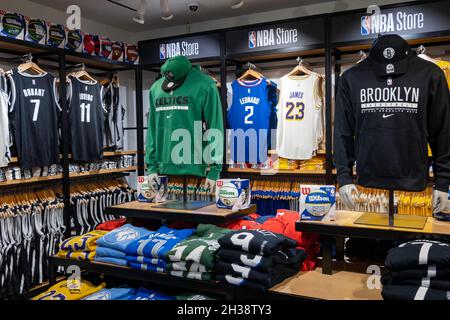NBA flagship store for the professional basketball teams branded merchandise, New York City, USA Stock Photo