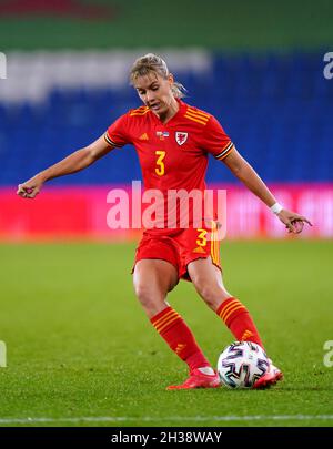 Wales' Gemma Evans during the FIFA Women's World Cup 2023 UEFA Qualifying match at the Cardiff City Stadium. Picture date: Tuesday October 26, 2021. Stock Photo