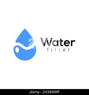 Water purification logo drip droplet filter icon. Plumbing pure water logo design Stock Vector