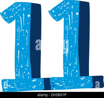 number 11 blue