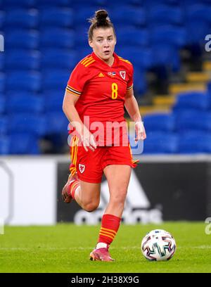 Wales' Angharad James during the FIFA Women's World Cup 2023 UEFA Qualifying match at the Cardiff City Stadium. Picture date: Tuesday October 26, 2021. Stock Photo