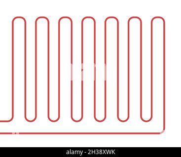 Scheme Underfloor heating system house heater. Floor heat vector top view Stock Vector