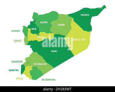 Syria - regional map of governorates Stock Vector