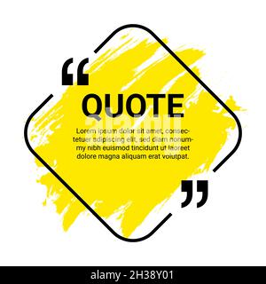 Text box quote vector template label watercolor banner design. Word text box element icon Stock Vector