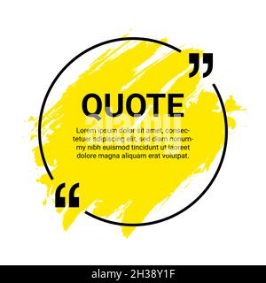 Text box quote vector template label watercolor banner design. Word text box element icon Stock Vector