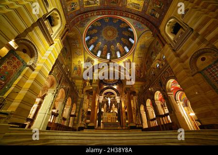 SAINT LOUIS, UNITED STATES - Jul 16, 2016: An interior view of the majestic basilica in Saint Louis, USA Stock Photo