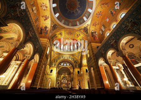 SAINT LOUIS, UNITED STATES - Jul 16, 2016: The Saint Louis Cathedral with the highly decorated interior, United States Stock Photo