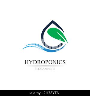 hydroponics logo vector illustration design template Stock Vector