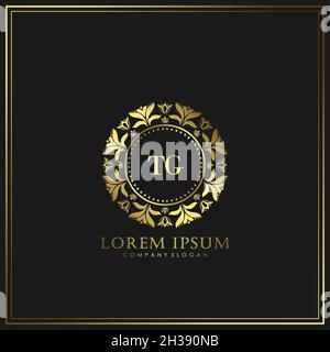 TG Initial Letter Luxury Logo template in vector for Restaurant, Royalty, Boutique, Cafe, Hotel, Heraldic, Jewelry, Fashion and other vector illustrat Stock Vector